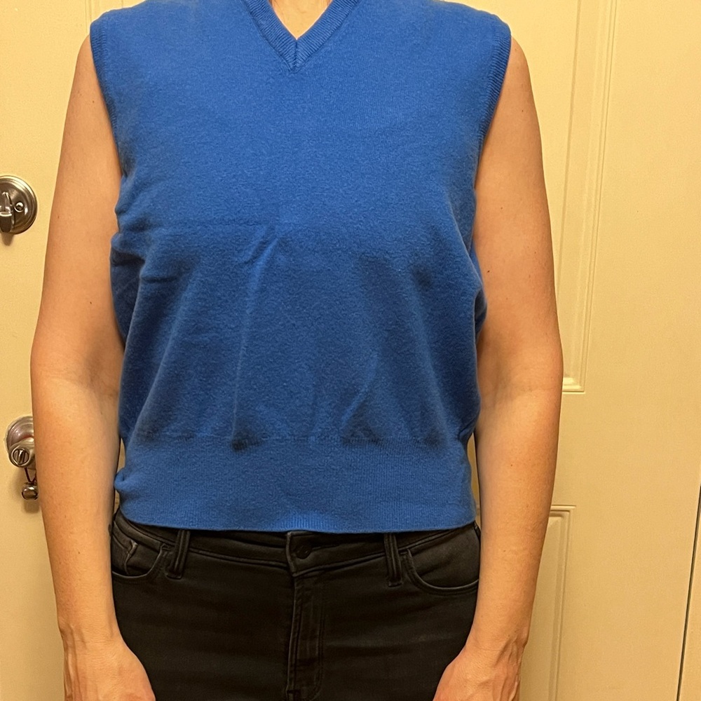 Vintage Benetton lambswool sweater vest in royal blue.  Great condition.